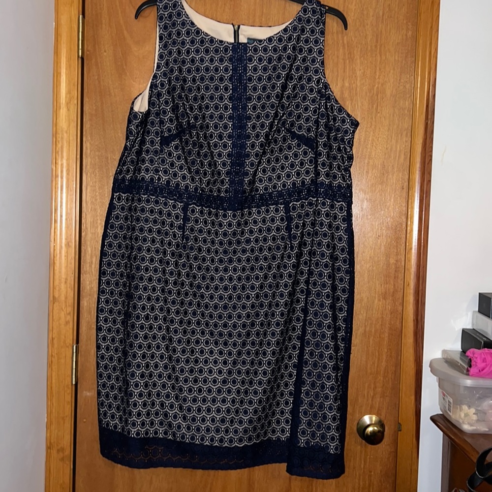 Nude and Blue Lace Plus Size Dress!